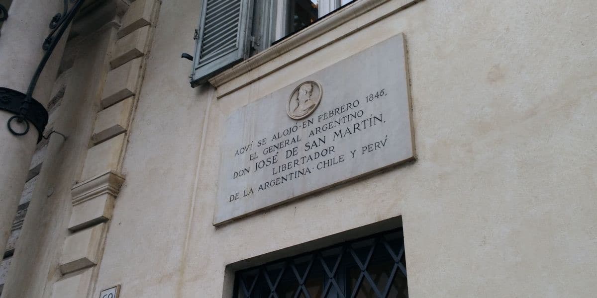 Placa de José de San Martín