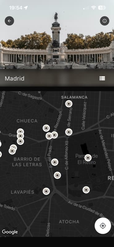 Mapa de Ruthy con puntos históricos